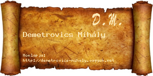 Demetrovics Mihály névjegykártya
