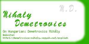 mihaly demetrovics business card