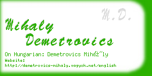 mihaly demetrovics business card